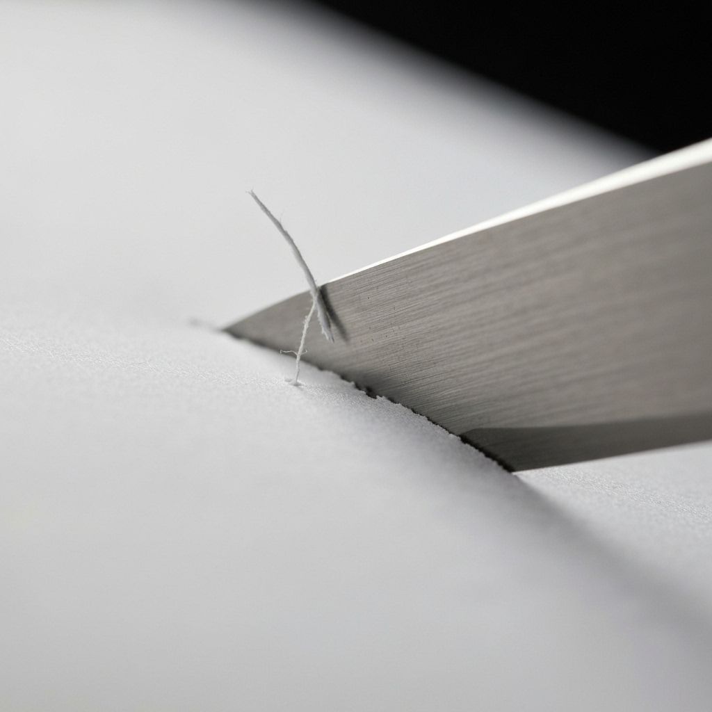 Blade cutting paper